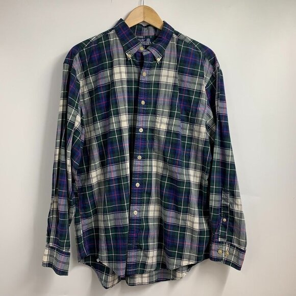 Lands' End Men's Plaid Check (Lot of 3) Button Up Long Sleeve Shirt Size 16.5/32 - Picture 2 of 14
